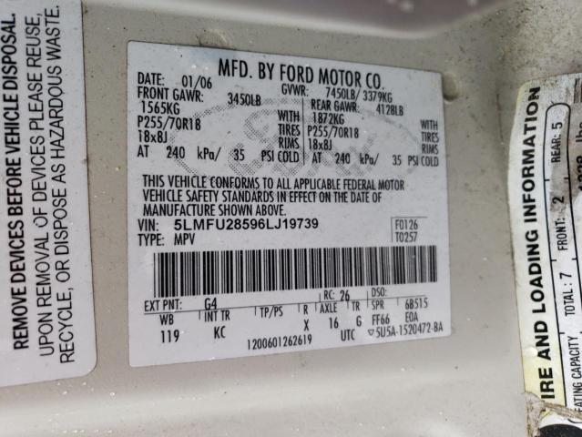 5LMFU28596LJ19739 - 2006 LINCOLN NAVIGATOR 奶油色 照片 13