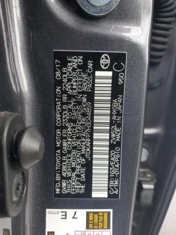 JTDKARFP7H3044859 - 2017 TOYOTA PRIUS PRIM ნაცრისფერი ფოტო 13