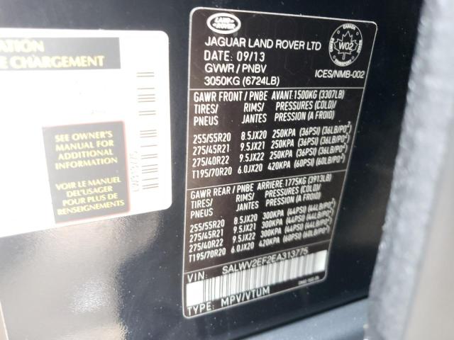 SALWV2EF2EA313775 - 2014 LAND ROVER RANGE ROVE AUTOBIOGRAPHY BLUE photo 12