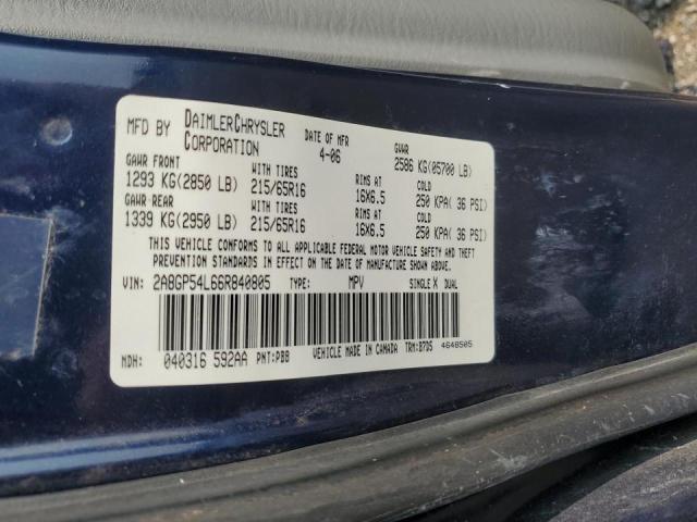 2A8GP54L66R840805 - 2006 CHRYSLER TOWN & COU TOURING 蓝色 照片 13