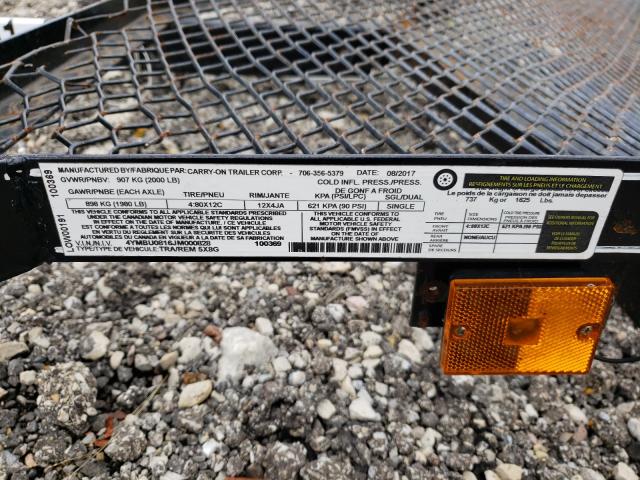 4YMBU0816JM000828 - 2018 UTILITY TRAILER Schwarz Foto 10