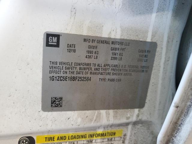 1G1ZC5E18BF252584 - 2011 CHEVROLET MALIBU 1LT WHITE photo 12