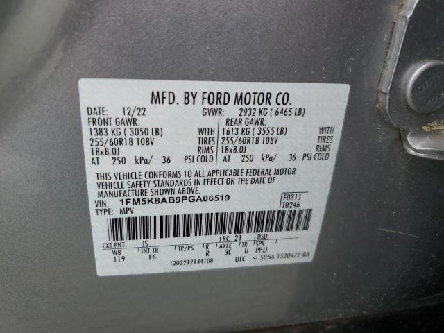 1FM5K8AB9PGA06519 - 2023 FORD EXPLORER POLICE INTERCEPTOR Boz foto 14