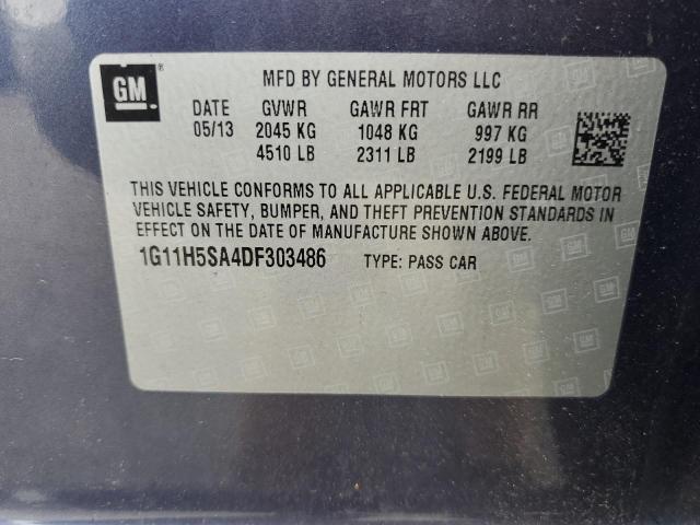 1G11H5SA4DF303486 - 2013 CHEVROLET MALIBU LTZ 蓝色 照片 12