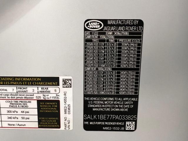 SALK1BE77PA033825 - 2023 LAND ROVER RANGE ROVE AUTOBIOGRAPHY SILVER photo 10