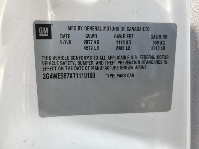 2G4WE587X71110168 - 2007 BUICK LACROSSE CXS Weiß Foto 12