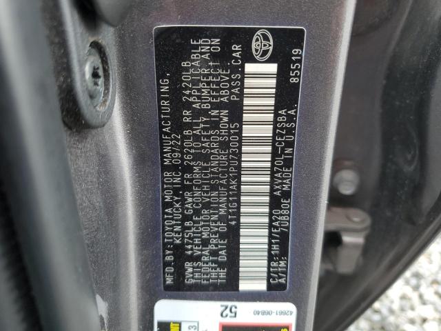 4T1G11AK1PU730015 - 2023 TOYOTA CAMRY SE NIGHT SHADE GRAY photo 12