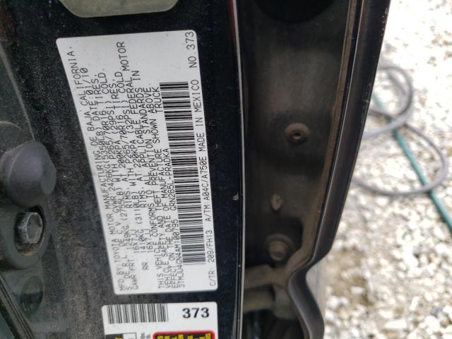 3TMJU4GN4AM100795 - 2010 TOYOTA TACOMA DOUBLE CAB PRERUNNER BLACK photo 12