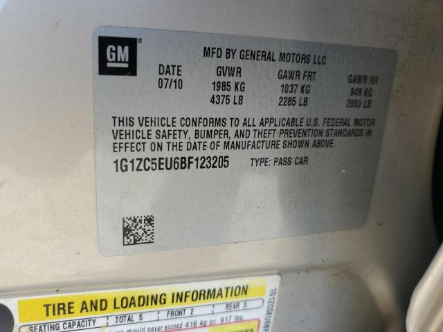 1G1ZC5EU6BF123205 - 2011 CHEVROLET MALIBU 1LT ოქროსფერი ფოტო 12