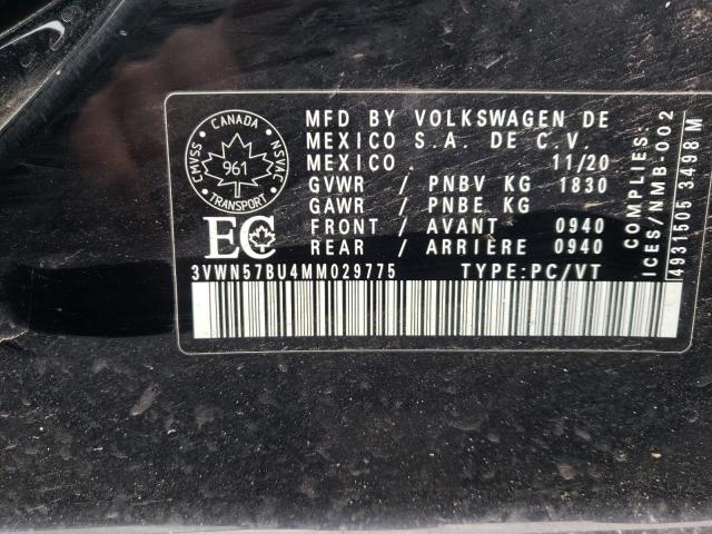 3VWN57BU4MM029775 - 2021 VOLKSWAGEN JETTA S BLACK photo 13