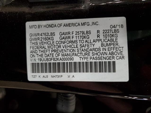 19UUB3F82KA000090 - 2019 ACURA TLX ADVANCE BLACK photo 13