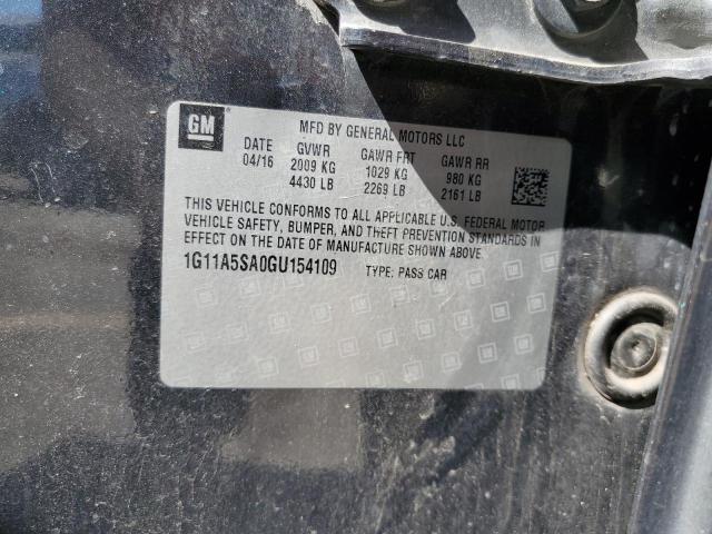 1G11A5SA0GU154109 - 2016 CHEVROLET MALIBU LIM LS GRAY photo 12