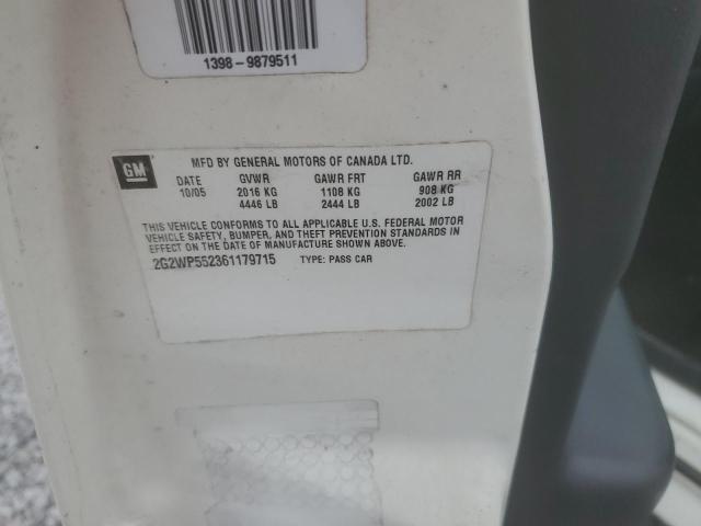 2G2WP552361179715 - 2006 PONTIAC GRAND PRIX 白色 照片 12