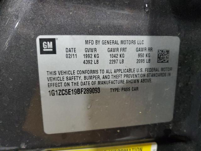 1G1ZC5E19BF289093 - 2011 CHEVROLET MALIBU 1LT GRAY photo 12