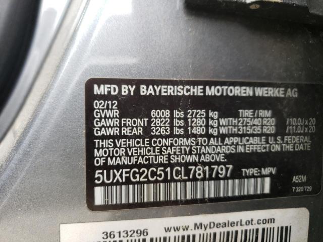5UXFG2C51CL781797 - 2012 BMW X6 XDRIVE35I BLACK photo 13