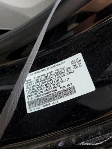 5FNRL6H91KB014613 - 2019 HONDA ODYSSEY ELITE Qara foto 13