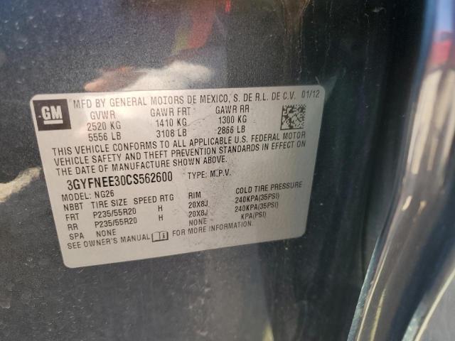 3GYFNEE30CS562600 - 2012 CADILLAC SRX PERFORMANCE COLLECTION CHARCOAL photo 13