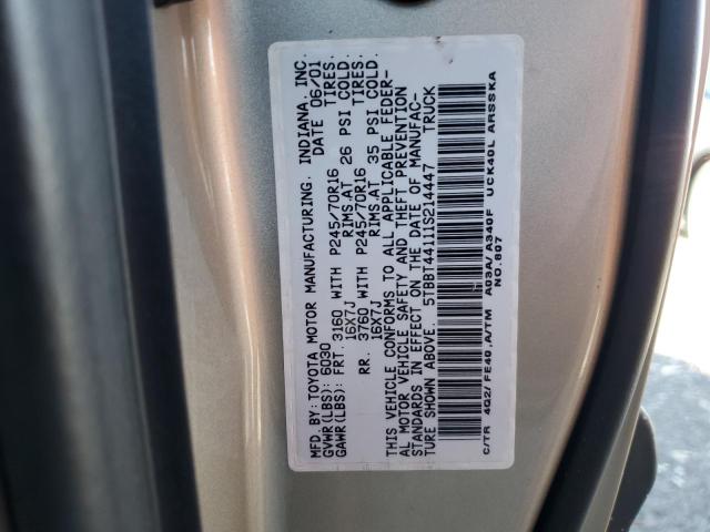 5TBBT44111S214447 - 2001 TOYOTA TUNDRA ACCESS CAB 金色 照片 12