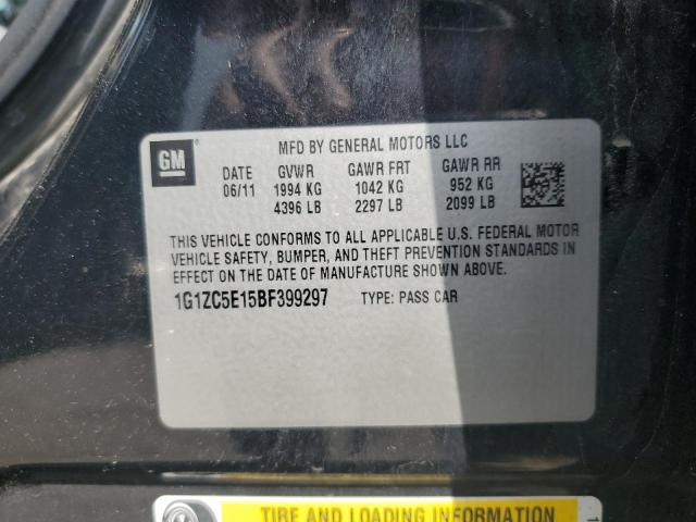 1G1ZC5E15BF399297 - 2011 CHEVROLET MALIBU 1LT BLACK photo 12