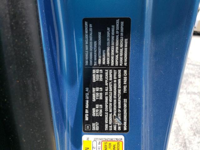 W04WJ3N52HG106122 - 2017 BUICK CASCADA SPORT TOURING BLUE photo 13