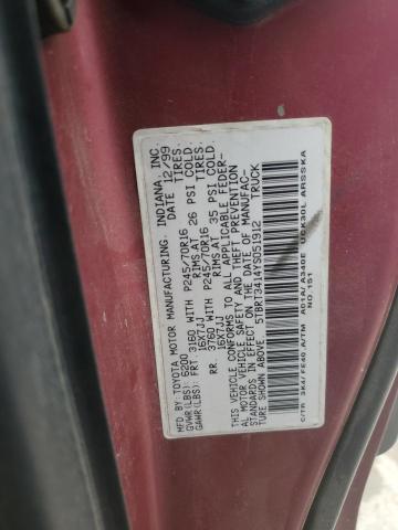 5TBRT3414YS051912 - 2000 TOYOTA TUNDRA ACCESS CAB 栗色 照片 12