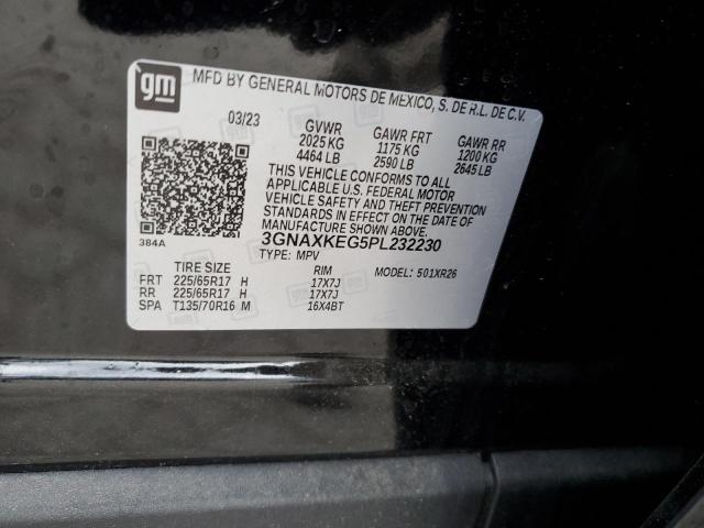 3GNAXKEG5PL232230 - 2023 CHEVROLET EQUINOX LT BLACK photo 13