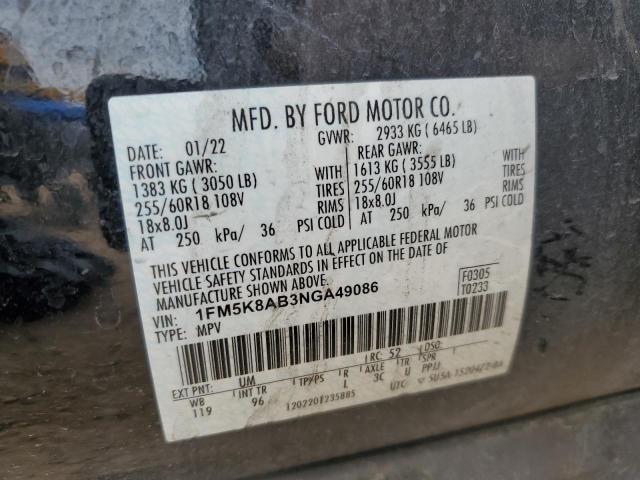 1FM5K8AB3NGA49086 - 2022 FORD EXPLORER POLICE INTERCEPTOR 黑色 照片 14