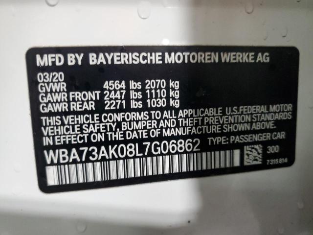 WBA73AK08L7G06862 - 2020 BMW 228XI Белый фото 12