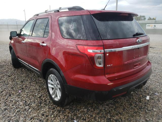 1FM5K8D8XDGB48292 - 2013 FORD EXPLORER XLT RED photo 3