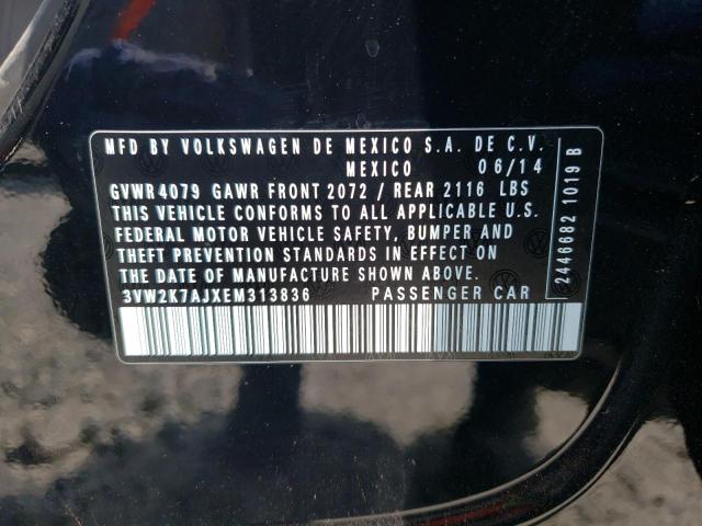 3VW2K7AJXEM313836 - 2014 VOLKSWAGEN JETTA BASE Qara foto 13