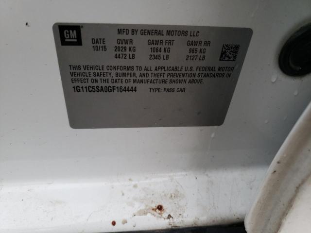 1G11C5SA0GF164444 - 2016 CHEVROLET MALIBU LIM LT 白色 照片 12