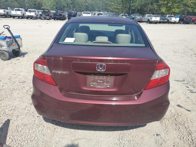 2HGFB2F5XCH544994 - 2012 HONDA CIVIC LX BURGUNDY photo 6