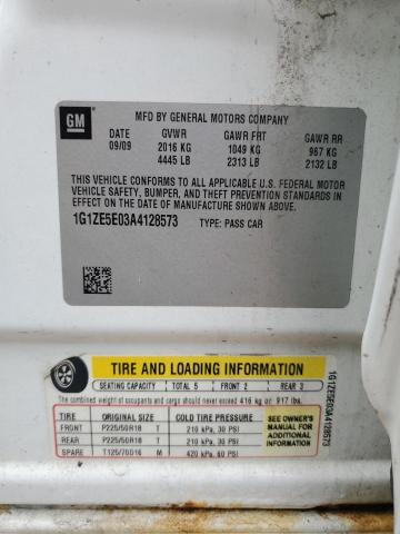 1G1ZE5E03A4128573 - 2010 CHEVROLET MALIBU LTZ თეთრი ფოტო 12