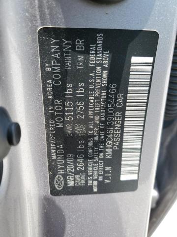 KMHGC46F39U054466 - 2009 HYUNDAI GENESIS 4.6L SILVER photo 12