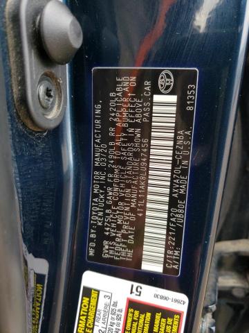 4T1L11AK8LU947456 - 2020 TOYOTA CAMRY LE BLUE photo 12