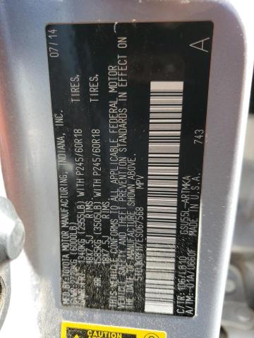 5TDJKRFH7ES067568 - 2014 TOYOTA HIGHLANDER XLE Gümüş foto 12