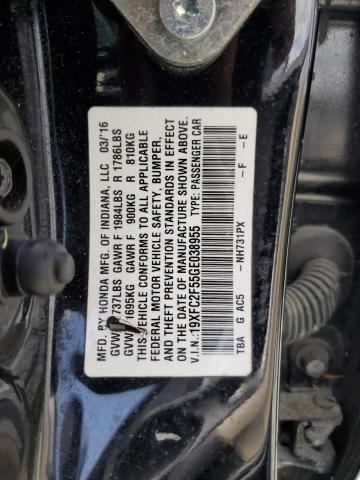 19XFC2F55GE038955 - 2016 HONDA CIVIC LX Schwarz Foto 12