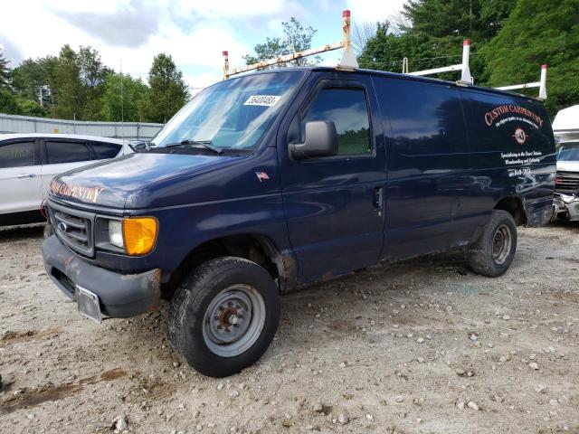 1FTNS24L84HA67291 - 2004 FORD ECONLINE E250 VAN BLUE photo 1