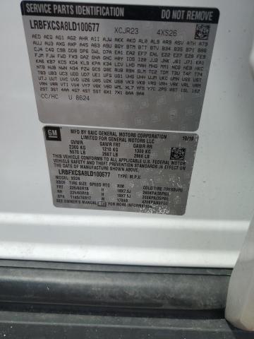 LRBFXCSA8LD100677 - 2020 BUICK ENVISION ESSENCE WHITE photo 13