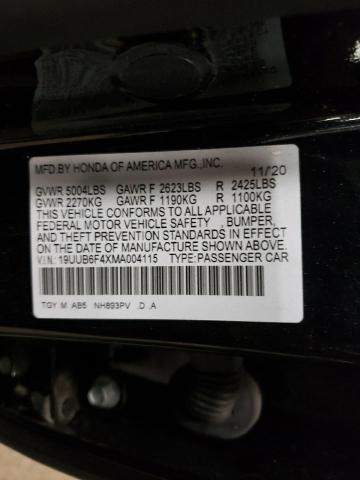 19UUB6F4XMA004115 - 2021 ACURA TLX TECHNOLOGY 黑色 照片 12