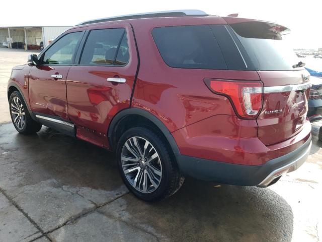 1FM5K8HT2GGC65688 - 2016 FORD EXPLORER PLATINUM RED photo 2