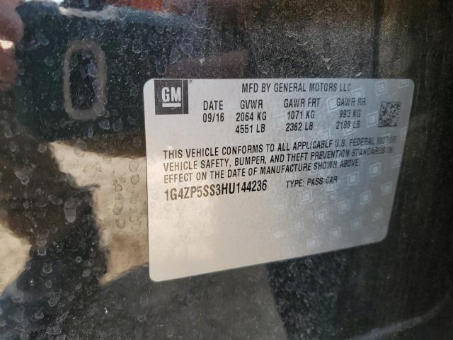 1G4ZP5SS3HU144236 - 2017 BUICK LACROSSE ESSENCE შავი ფოტო 13