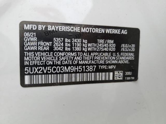 5UX2V5C03M9H51387 - 2021 BMW X4 XDRIVEM40I WHITE photo 12