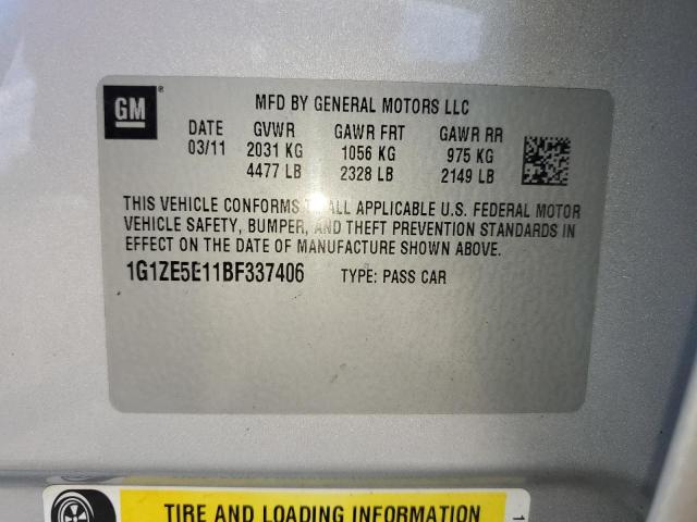 1G1ZE5E11BF337406 - 2011 CHEVROLET MALIBU LTZ 银色 照片 12