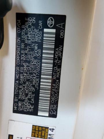 JTKDE177650011368 - 2005 TOYOTA SCION TC 白色 照片 12