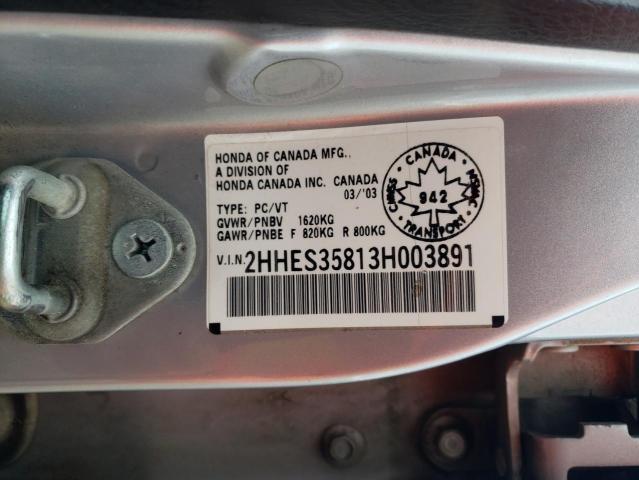 2HHES35813H003891 - 2003 ACURA 1.7EL PREMIUM SILVER photo 13