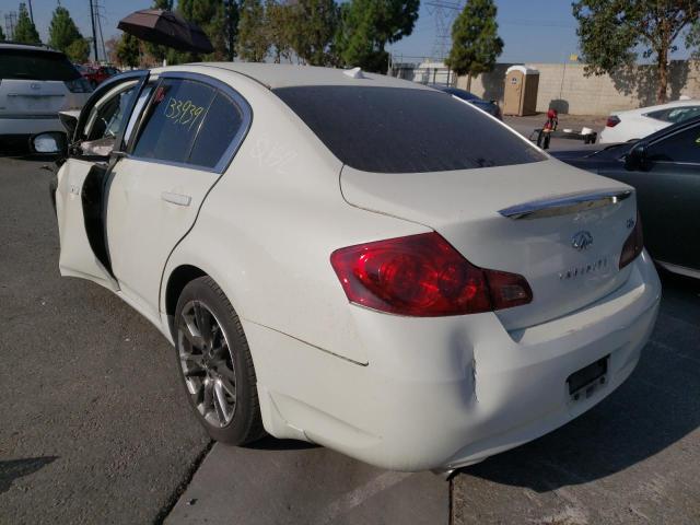 JNKBV61E98M204600 - 2008 INFINITI G35 WHITE photo 3