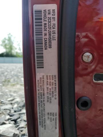 2C3CDZFJ5MH500389 - 2021 DODGE CHALLENGER R/T SCAT PACK MAROON photo 13