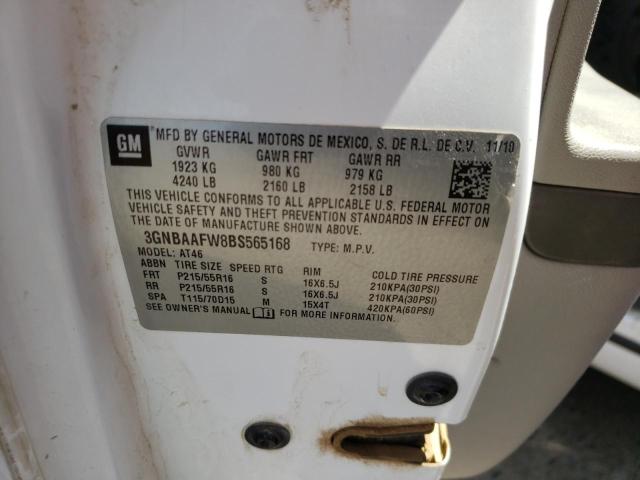 3GNBAAFW8BS565168 - 2011 CHEVROLET HHR LS 白色 照片 13