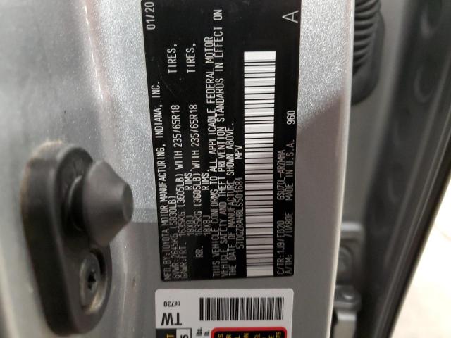 5TDGZRAH8LS501684 - 2020 TOYOTA HIGHLANDER XLE Gümüş foto 13